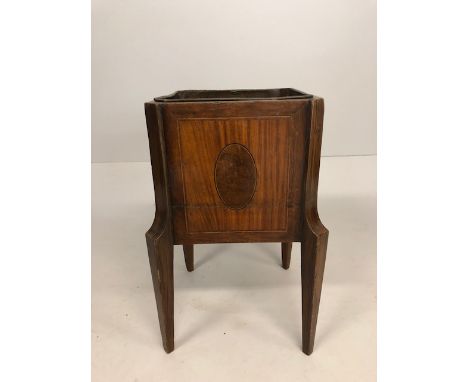 Antique furniture, 19th century wooden tin lined plant stand approximately 28 x 28 x 50cm Dutch Jardiniere 