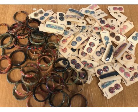 Vintage Liberty of London Jewellery to include bangles, clip earrings, hair slides, all of classic fabric print designs, appr