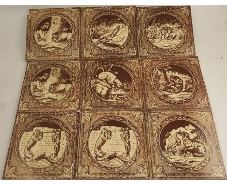 Antique large tile of sheep by Minton Hollins designed by W Wise 2024 circa 1880