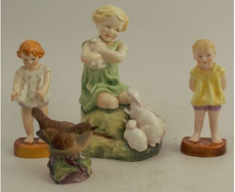 A Royal Worcester figure, My Favorite, modelled by F G Doughty, model number 3014, together with another Royal Worcester figu