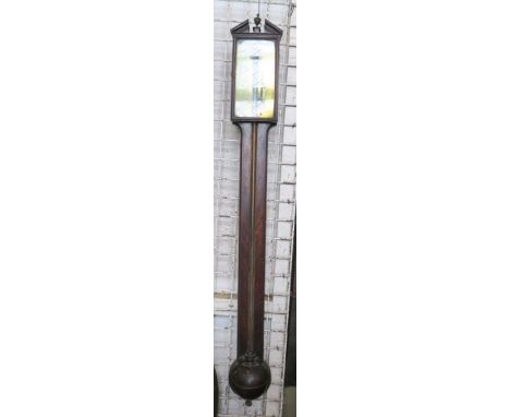 A 19th century mahogany stick barometer, signed William Watkins, St James St, London, height 40ins