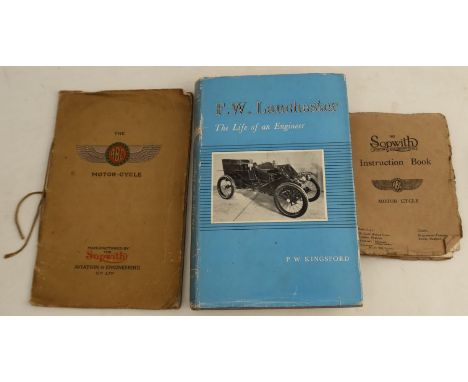 The Sopwith A.B.C., motorcycle instruction manual and a brochure, together with F W Lanchester - The Life of an Engineer, by 