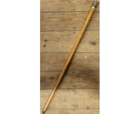 A Victorian silver topped walking stick, height 36.5ins