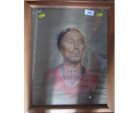 A collection of various pictures, to include a portrait of an Indian, an inlaid panel, a 19th century tapestry sampler, etc