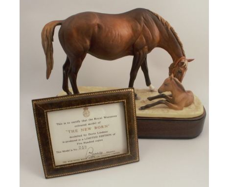 A Royal Worcester limited edition figure, The New Born, with plinth and certificate