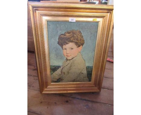 Oil on canvas, portrait of a young boy, monogrammed JD, 18ns x 12.5ins, family provenance that the portrait was&nbsp;painted 