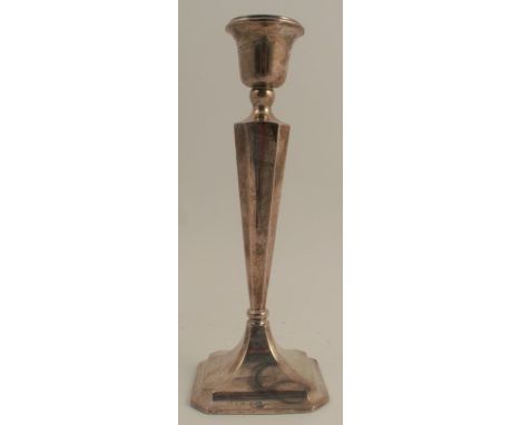 A loaded silver candle stick, Chester 1911, height 10.25ins