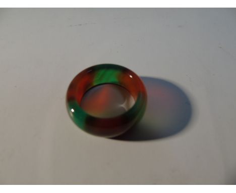 RED & GREEN AGATE RING
