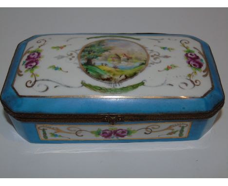 SEVRES CERAMIC HINGED LIDDED BOX