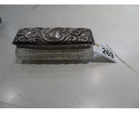 SILVER TOPPED GLASS TRINKET BOX