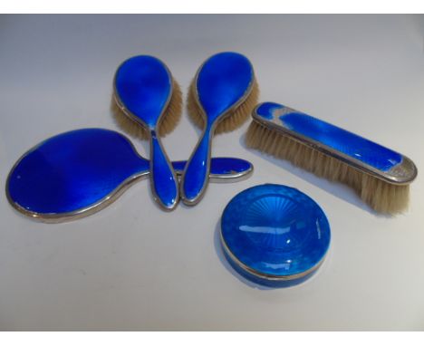BLUE ENAMEL DRESSING TABLE SET