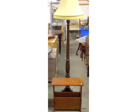 A mahogany triples standard lamp and book rack
