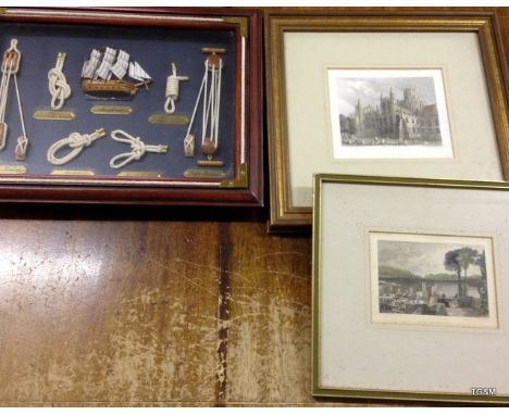 2 Architectural pictures and a set of ships knots