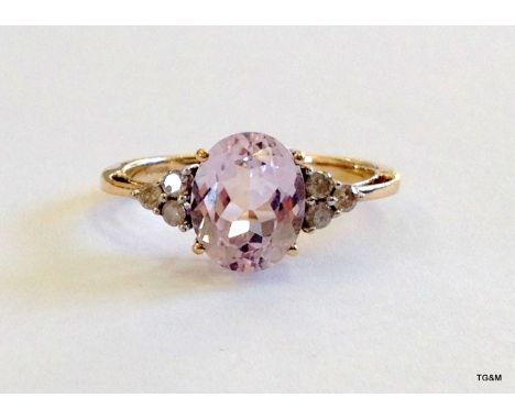 A 9ct gold ladies diamond shoulder ring size R