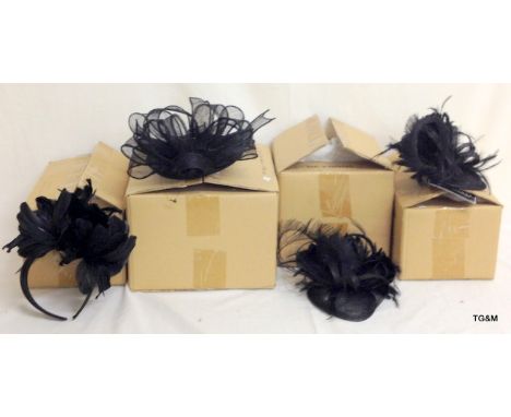 Four Beth Morgan fascinators in various styles, unused & boxed
