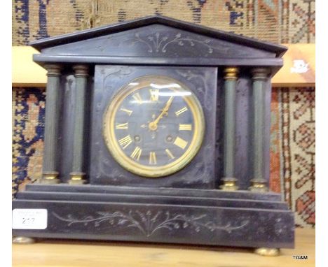A slate mantle clock