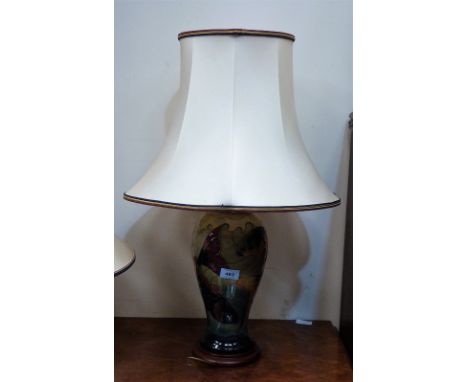 A Moorcroft table lamp, the base 13½'' high