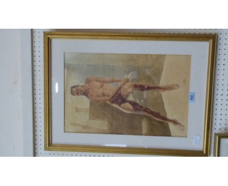 K. ROSS-WELBURN: Female nude study. Signed. Watercolour. 19'' x 12½''