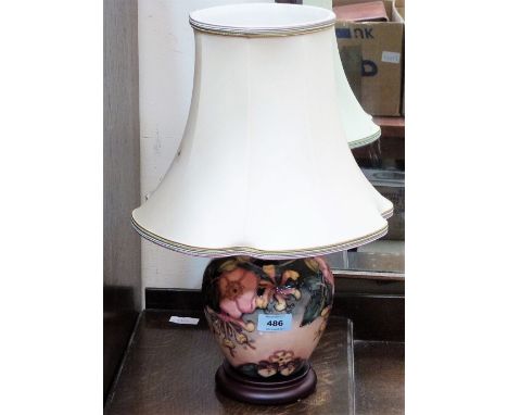 A Moorcroft table lamp, the base 8'' high