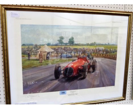 AFTER ALAN FEARNLEY: A limited edition motorsport print 'Grande Epreuve'. Signed by the artist and the driver Baron de Garffe