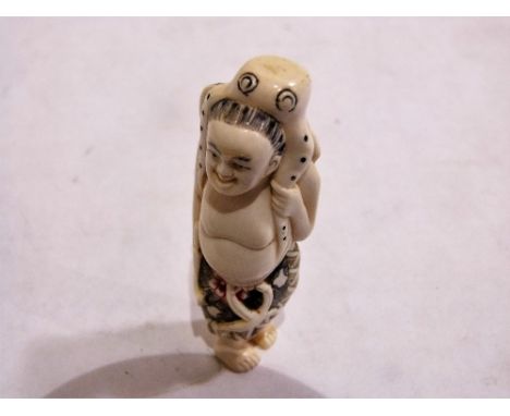 A Japanese carved ivory netsuke. Signed. 2¼'' high
