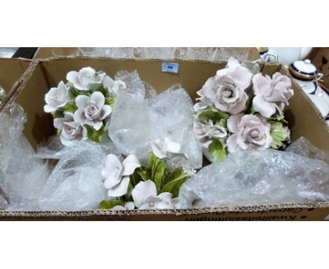Two boxes of Nao and other figurines and other decorative ceramics