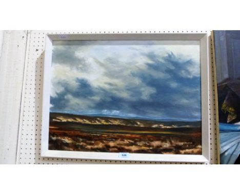 R. BARRAUD: Moorland landscape. Signed. Oil on board. 17½'' x 23''  