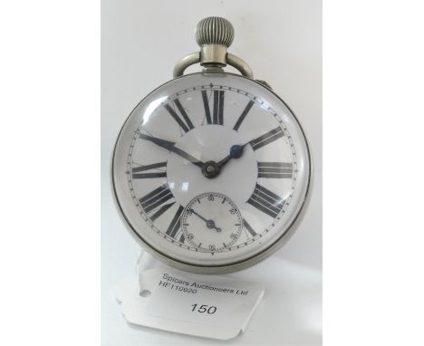 A desk ball clock, the white enamel dial with Roman numerals and subsidiary seconds dial, the movement signed the Atlas watch