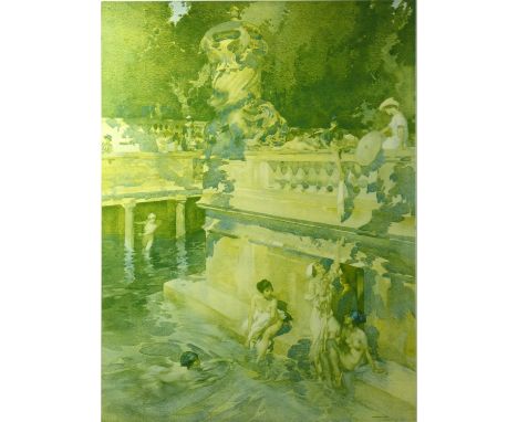 After William Russell Flint (1880-1969), bathers, limited edition print, blind stamp, signed in pencil, 50 x 36 cm, framed. 