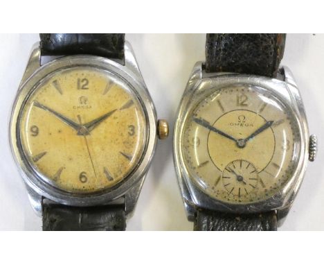 Omega; a gentleman's stainless steel Omega, manual wind wristwatch, c.1954, reference number 2690, cal 420, movement number 1