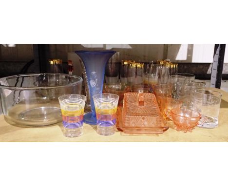 Shelf of mixed glassware. Not available for in-house P&amp;P 
