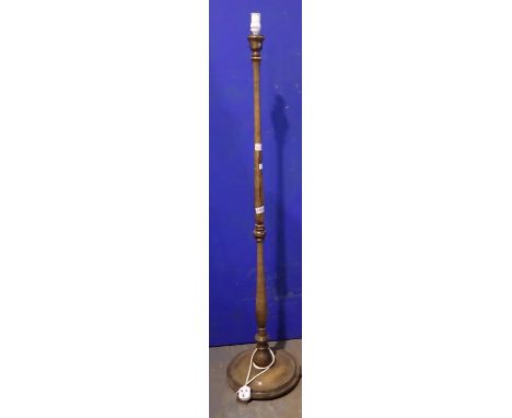 Standard lamp with turned stem, H: 160 cm. Not available for in-house P&amp;P 