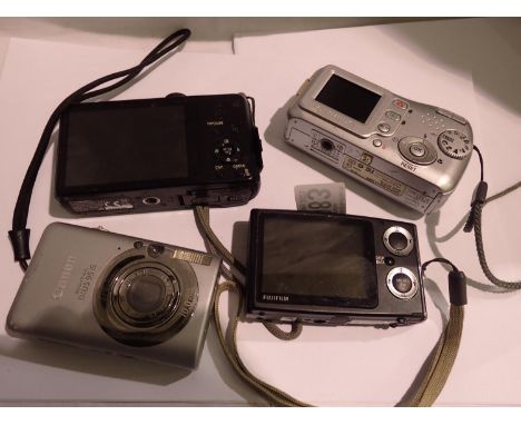 Four digital cameras including Lumix. P&amp;P Group 2 (£18+VAT for the first lot and £3+VAT for subsequent lots) 