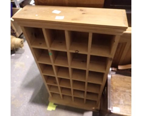 Twenty four segment pine shelf unit. Not available for in-house P&amp;P 