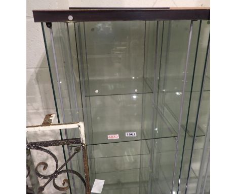 Three shelf Ikea display cabinet, 46 x 36 x 160 cm. Not available for in-house P&amp;P 