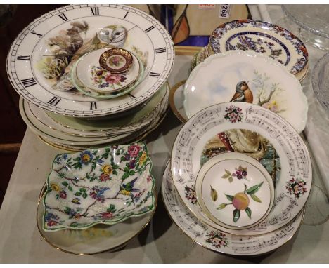 Quantity of mixed collectors plates and a clock plate. Not available for in-house P&amp;P 