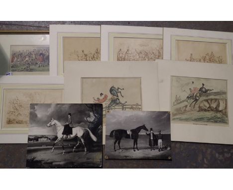 Collection of hunting prints including hand coloured examples (11). Not available for in-house P&amp;P 