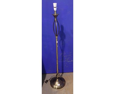 Brass standard lamp, H: 100 cm. All electrical items in this lot have been PAT tested for safety and have passed. This does n