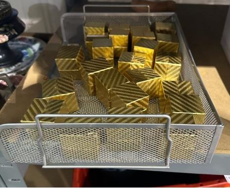 Twenty four gold jewellery ring boxes. Not available for in-house P&amp;P 