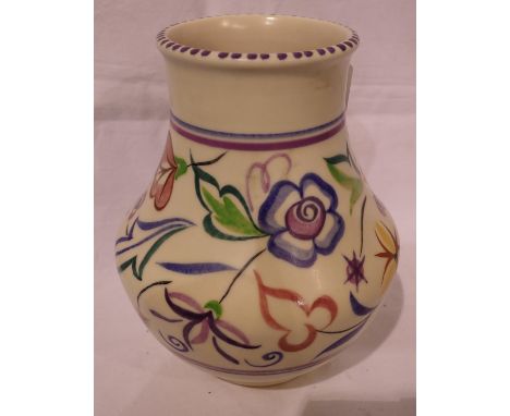 Bulbous Poole vase, H: 20 cm. Not available for in-house P&amp;P 