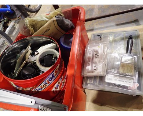 Box of mixed tools and fittings. Not available for in-house P&amp;P 