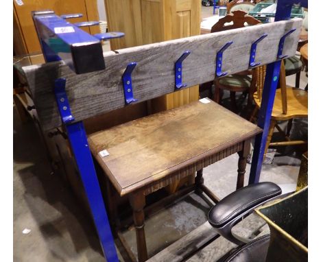 Teak and metal changing bench. Not available for in-house P&amp;P 