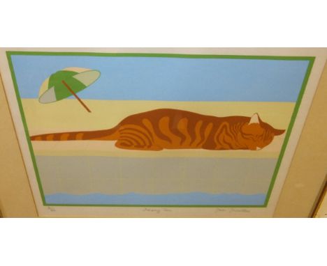 AFTER JOAN FREESTONE "Sleeping Tom", limited edition colour print No'd. 2/300, together with four further prints