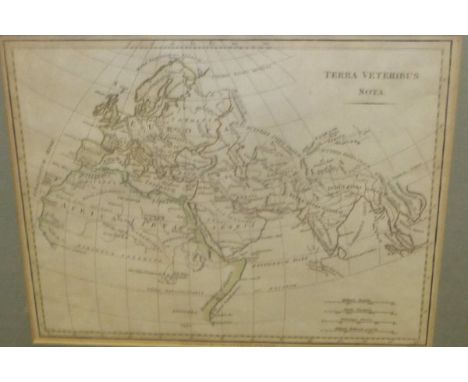 AFTER E. BOURNE "Terror Veteribus", colour map print, together with three various other prints and E PERCIVAL CLARK "Rural la