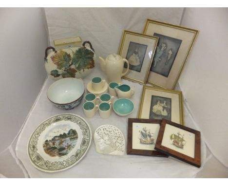 A collection of decorative china wares to include a Susie Cooper Crown Works Burslem coffee set comprising coffee pot, six co