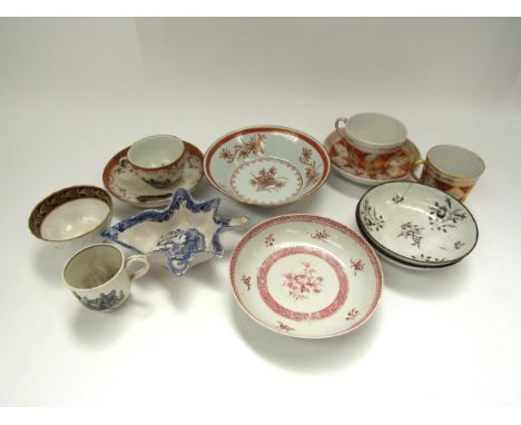 Mixed 19th Century and later cups, saucers and plates 