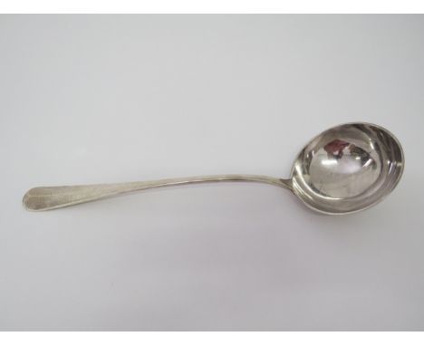 A Brewis &amp; Co silver soup ladle, London 1893, 34cm long, 301g 