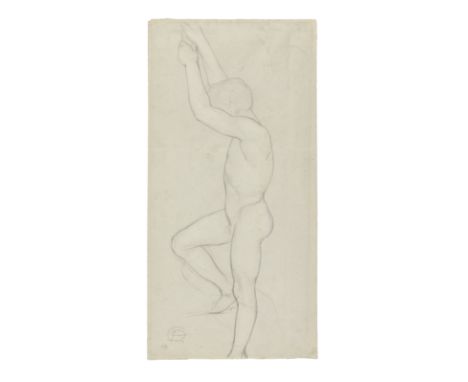 Dante Gabriel Rossetti (British, 1828-1882)Standing male nude with arms raised with an additional study of a male torso (rect