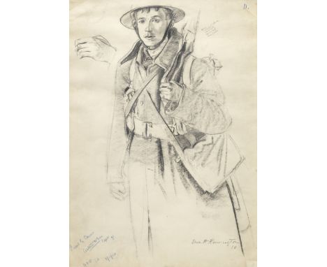 Eric Henri Kennington R.A. (British, 1888-1960)An Infantryman signed and dated 'Eric. H. Kennington/16' (lower left); inscrib