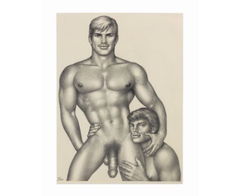 Tom of Finland (Finnish, 1920-1991)Untitled ('Happy Couple')signed 'Tom' (lower left) graphite on paper 30.5 x 22.5cm (12 x 8